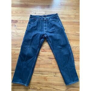 Vintage Y2K Nautica Jeans Men 36x32(31) Baggy Skater Wide Loose Black Carpenter